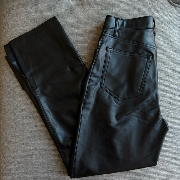 Abercrombie Leather Straight Leg Pants - Picture 2 of 5